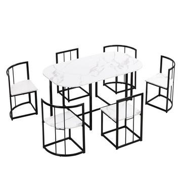 7-Piece Black Dining Table Set